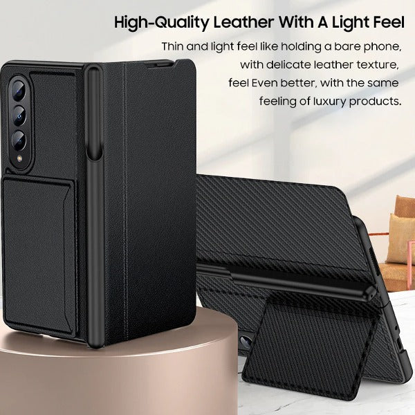 Galaxy Z Fold5 Business Card Holder Case with Pen Slot