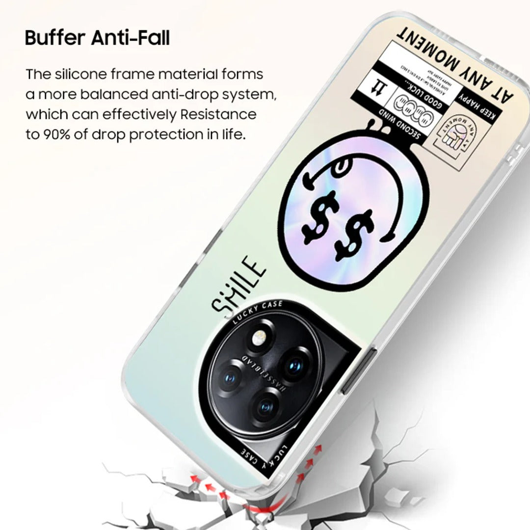 Playful Smiling Face Aurora Laser Case