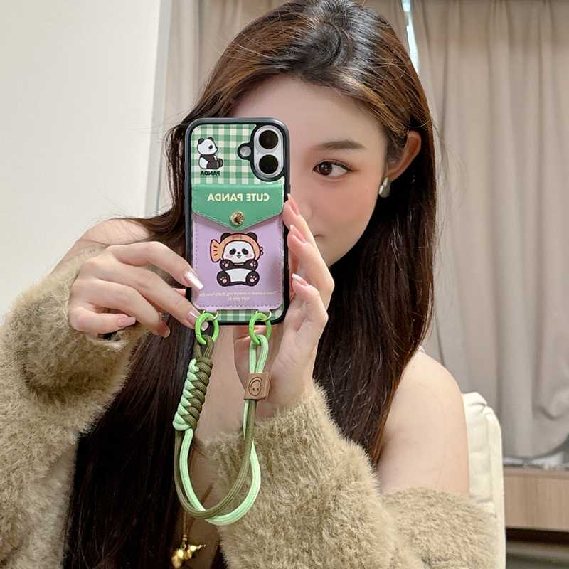 Adorable Panda Wallet Case with Strap
