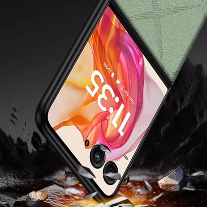 Galaxy Z Flip6 Classy Craft Genuine Leather Case