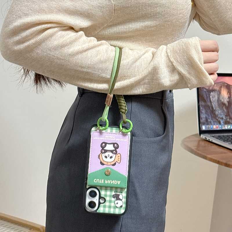 Adorable Panda Wallet Case with Strap