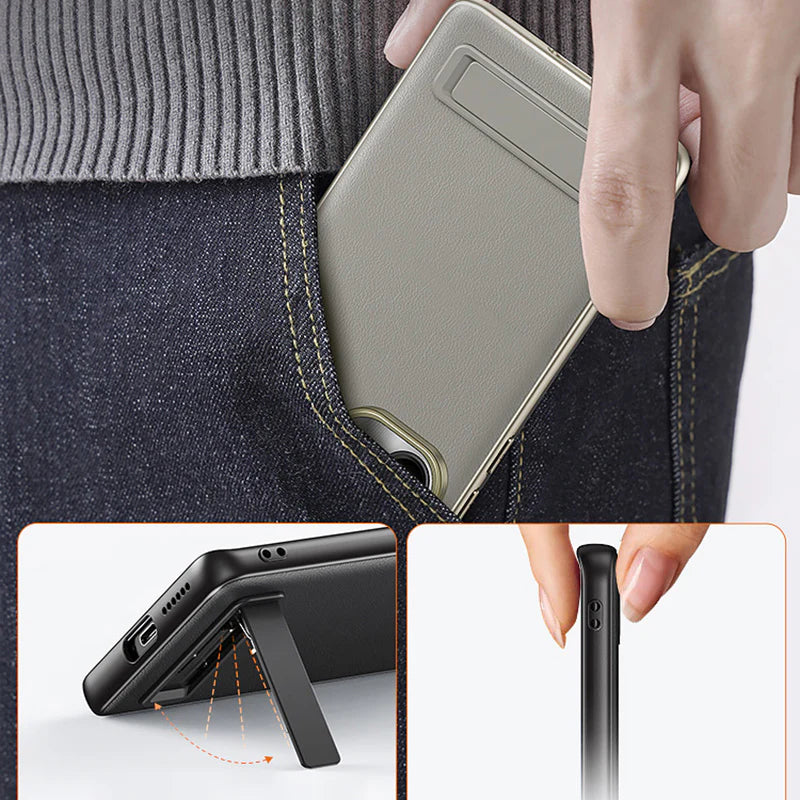 Samsung Series Leather Case with Concealed Stand for Sleek, Hands-Free Use