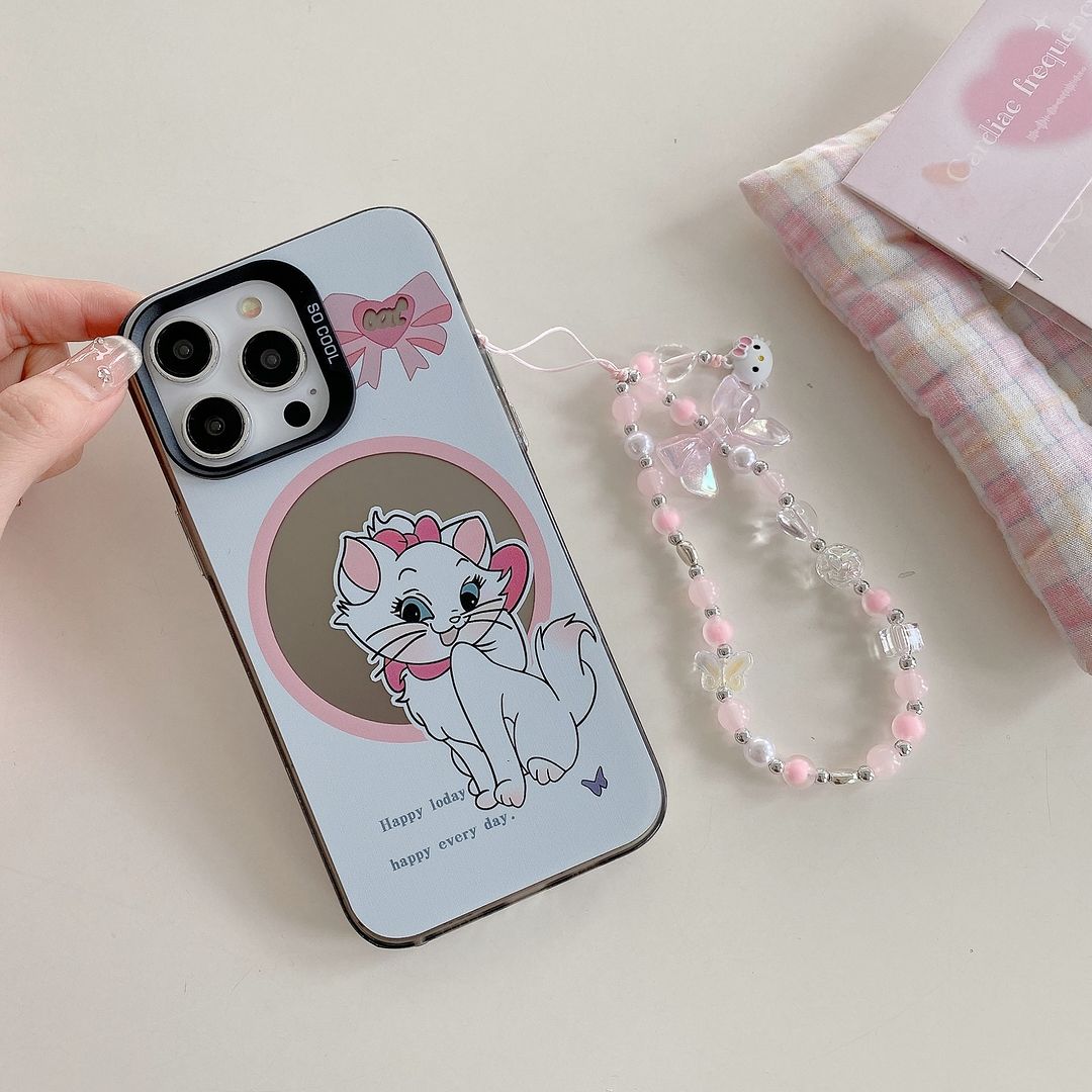 Cute White Kitten Cartoon Phone case with Adorable Charm