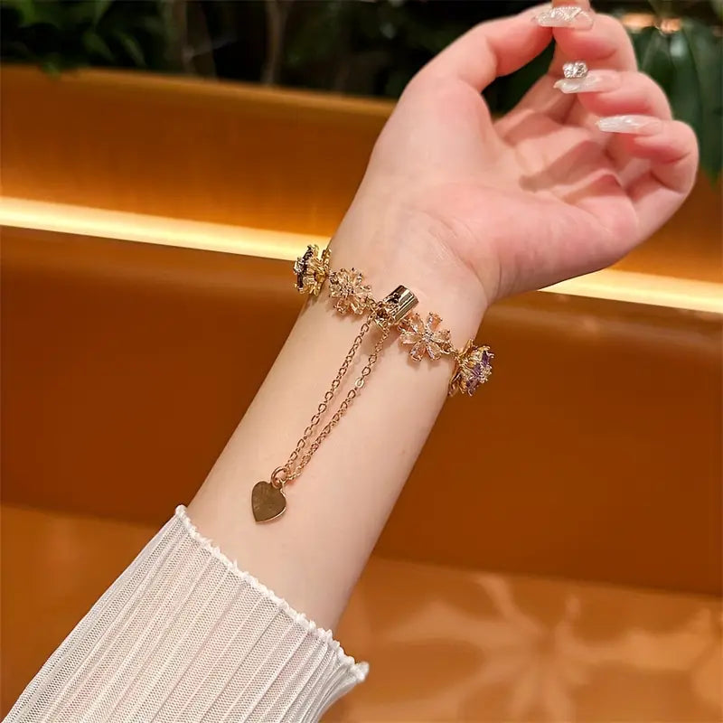 Chic Floral Spinner Bracelet Band