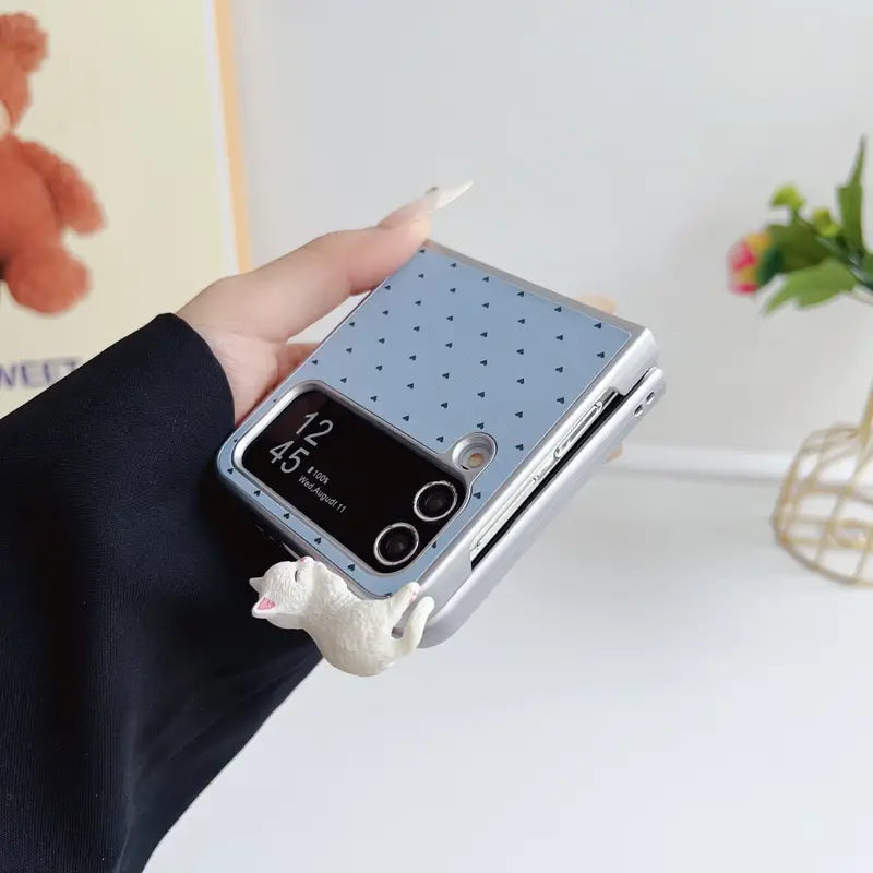 Cute Cat Guardian Heart Flip Case - Samsung