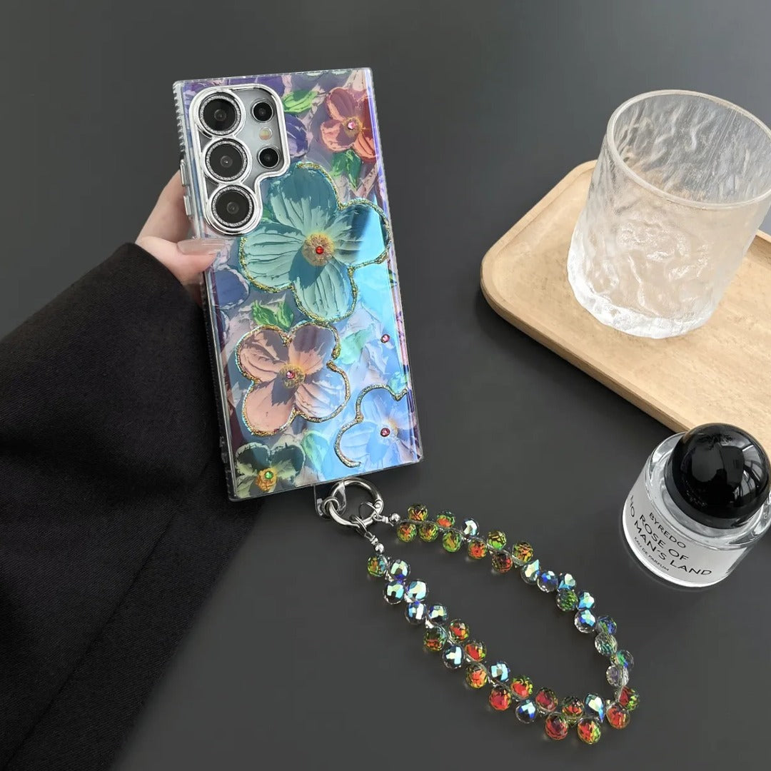 Floral Brilliance Wrist Strap Case - Samsung