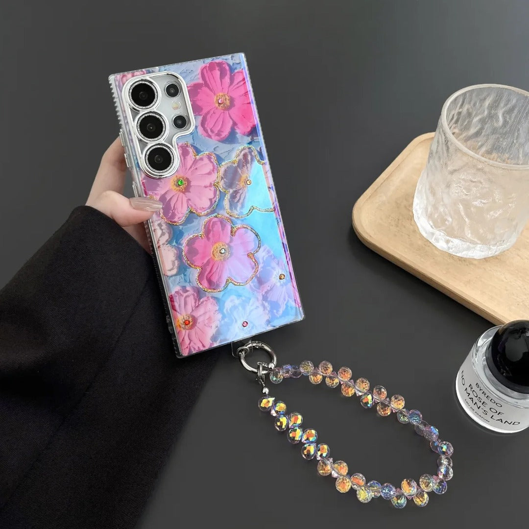 Floral Brilliance Wrist Strap Case - Samsung