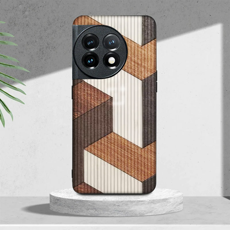 Retro Cube Wooden Pattern Case - OnePlus