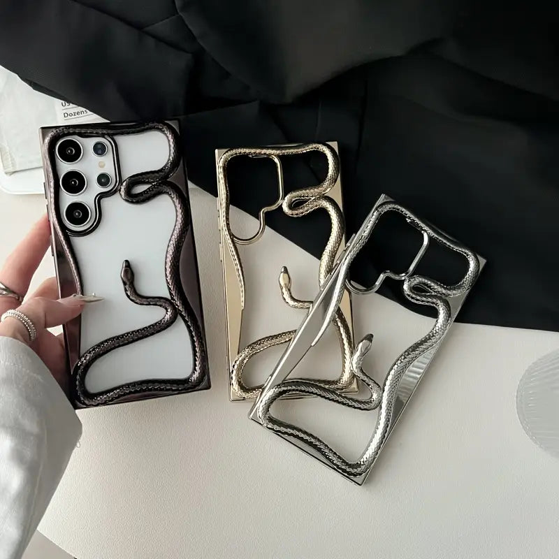 Snake Pattern Electroplated Phone Case - Samsung