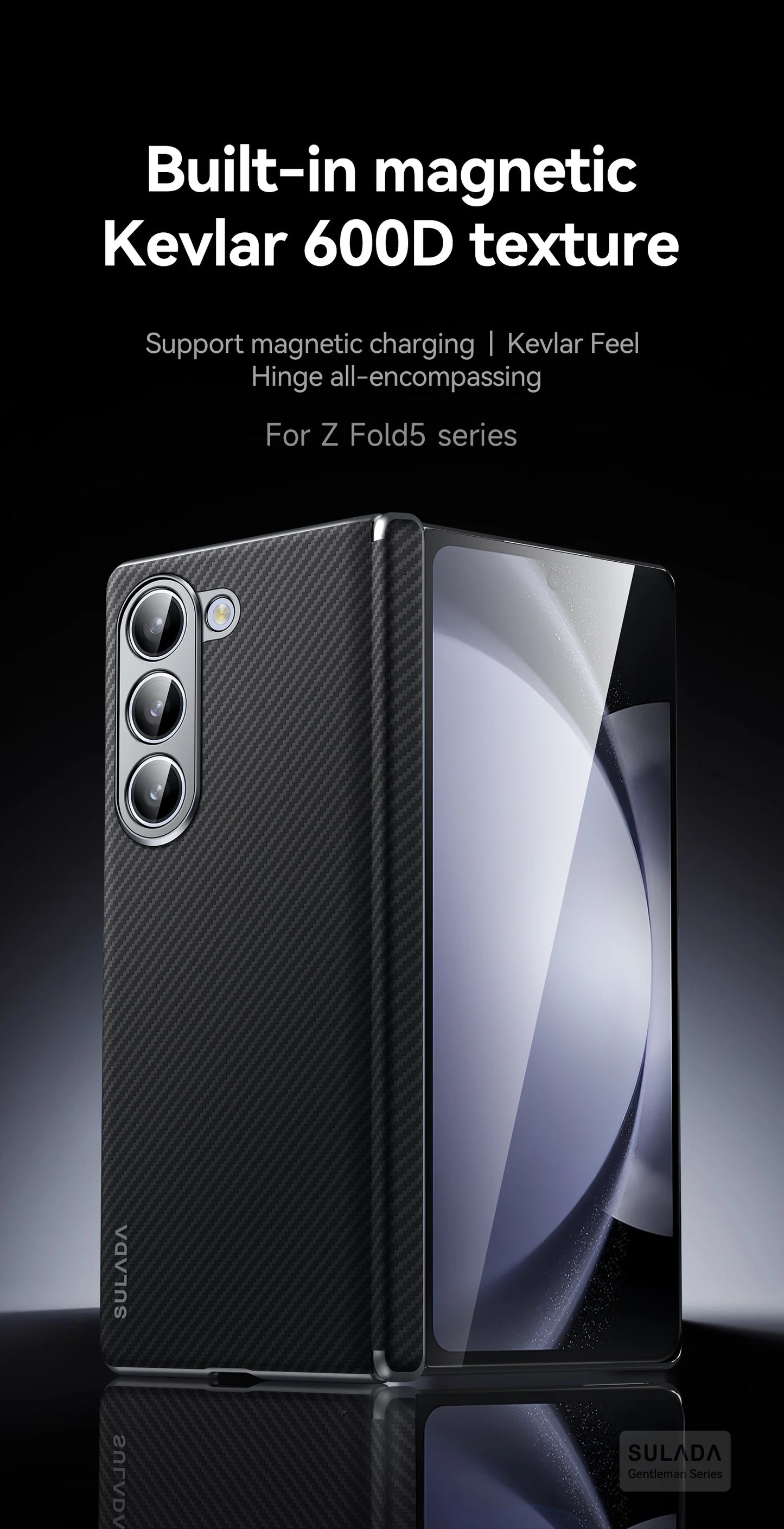 Galaxy Z Fold Series Luxury Carbon Fiber Magnetic Leather Case