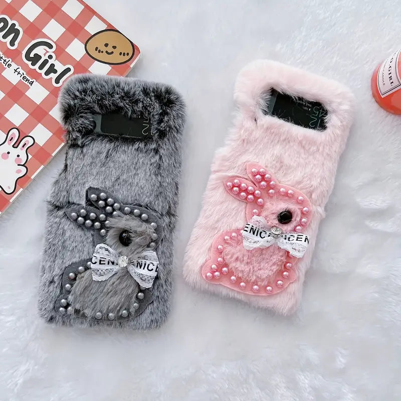 Cartoon 3D Pearl Rabbit Case - Samsung