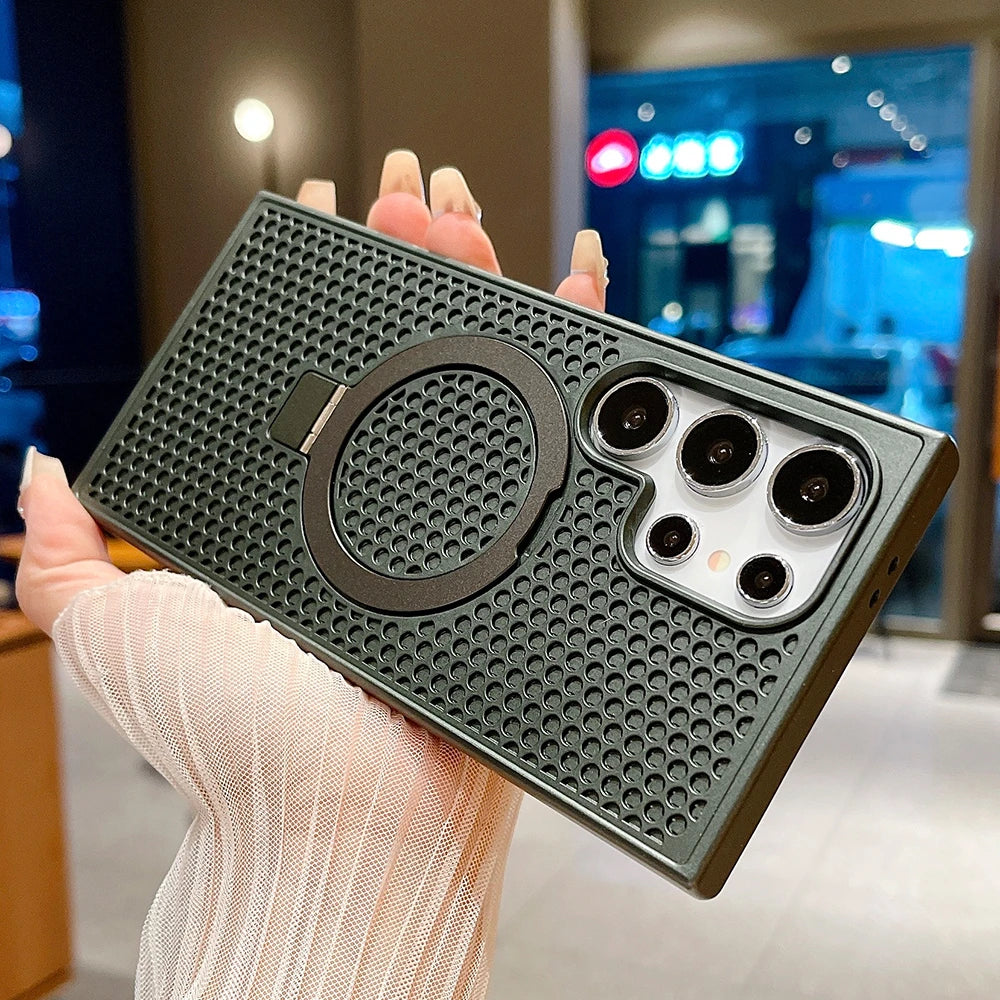 Honeycomb Heat Dissipation Ring Stand Case - Samsung