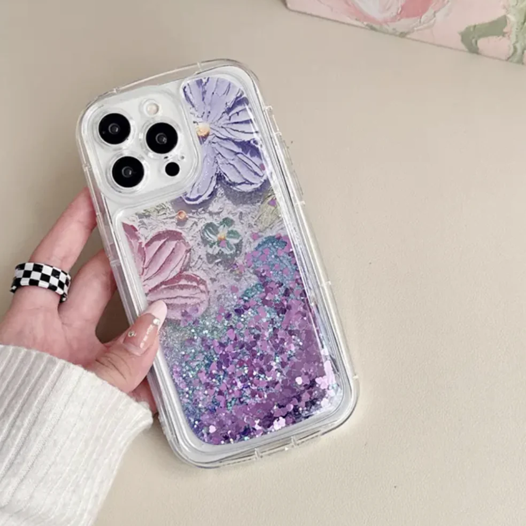 Glitter Infused Blossom Artistry Phone Case
