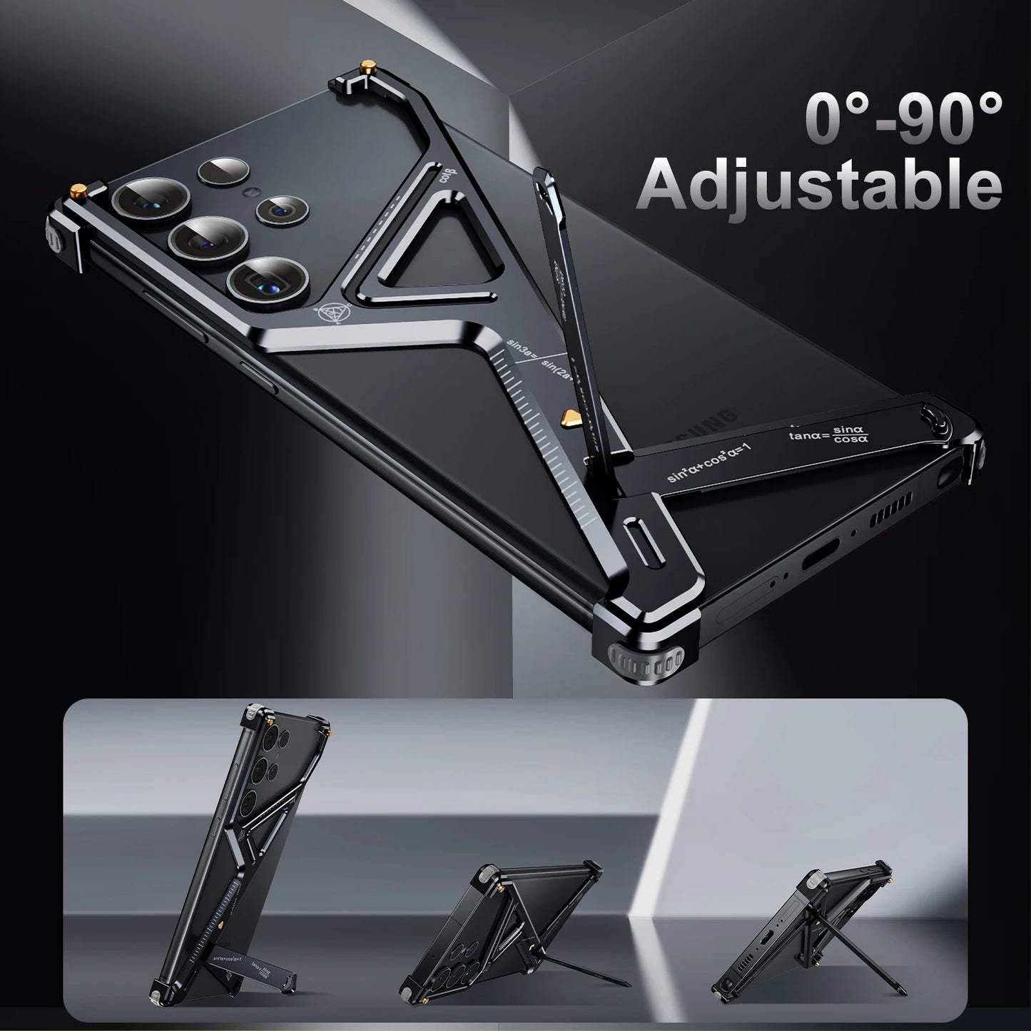 Rugged Titanium Alloy Shield Kickstand Case - Samsung