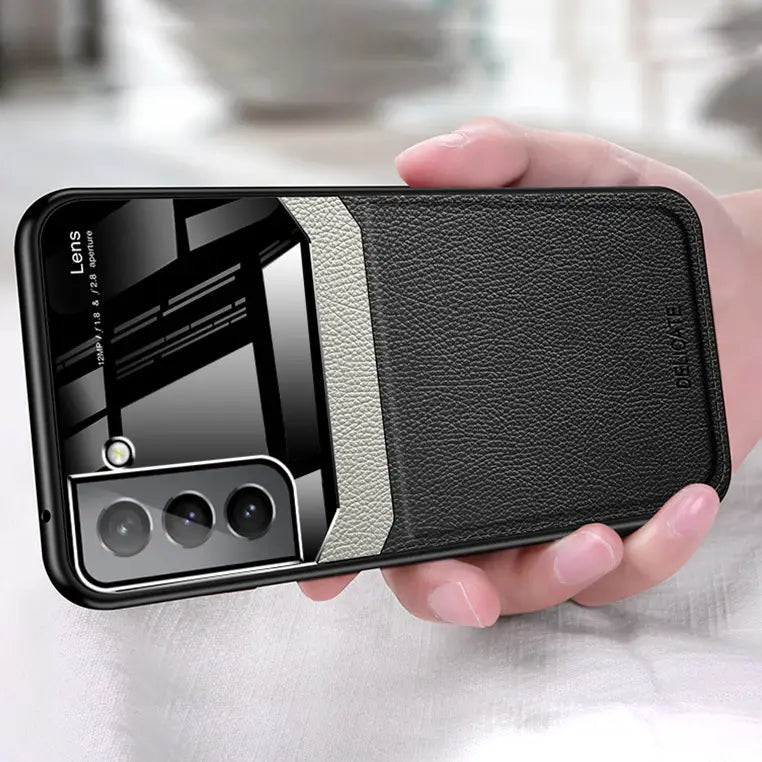 Aura Glass Lens Stitching Leather Case - Samsung