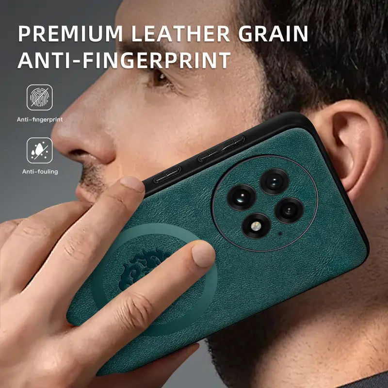 Sleek Faux Leather Cyan Case - OnePlus