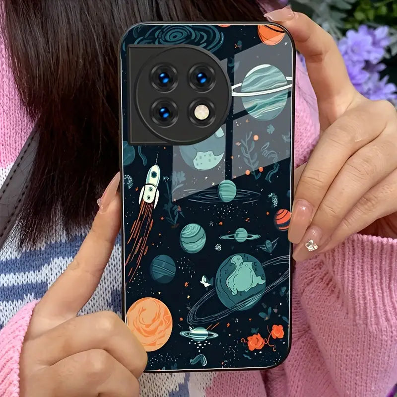 Orbit Shield Cosmic Design Glass Case - OnePlus