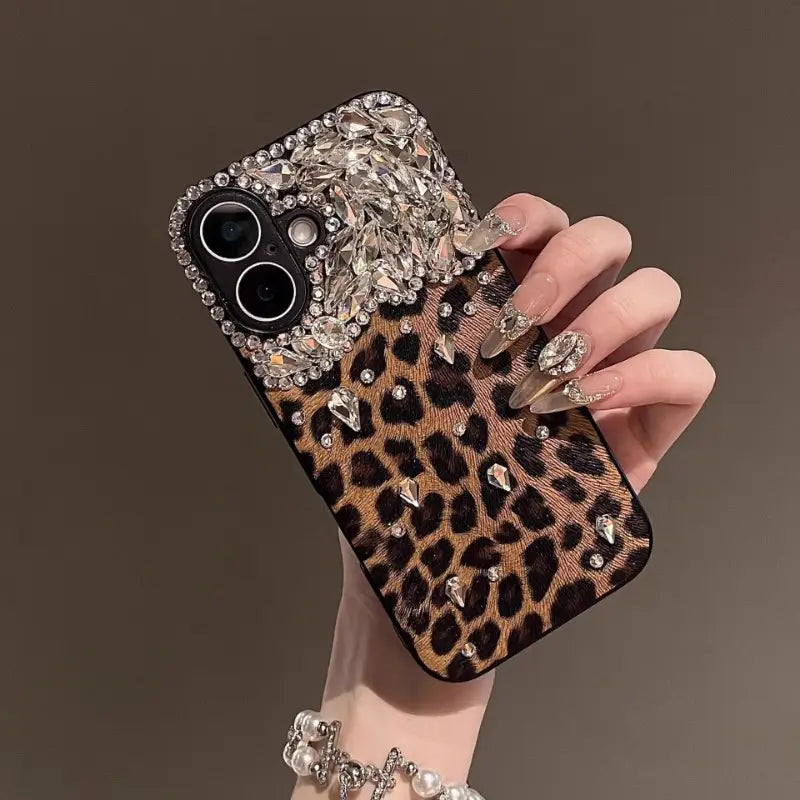 Leopard Diamond Bling Charm Case