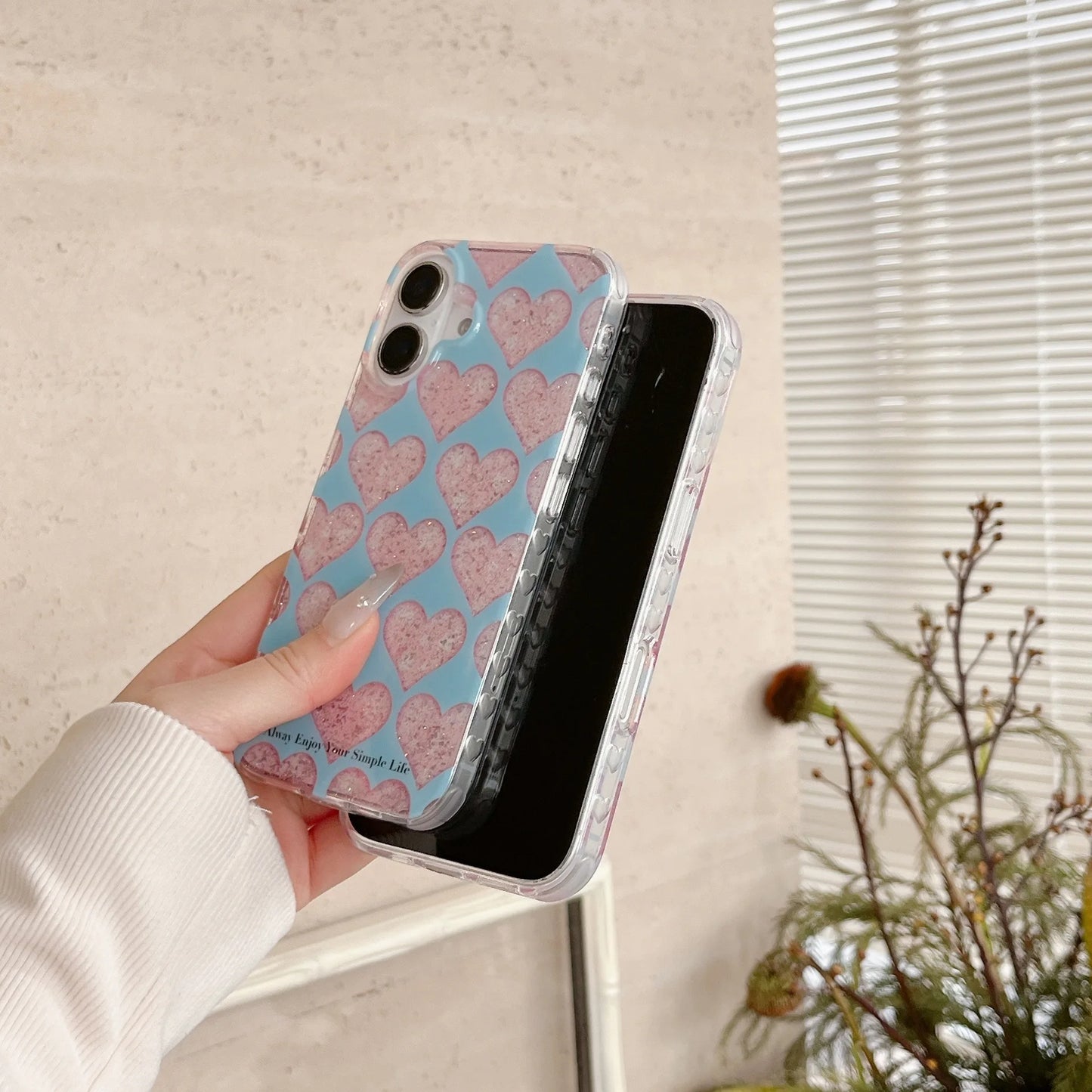 Acrylic Heart Pattern Case