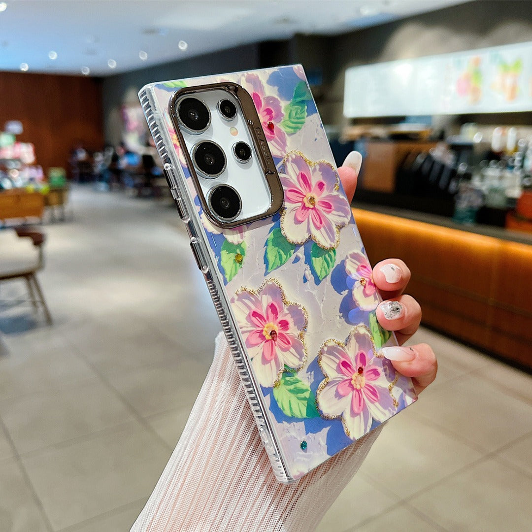 Shining Floral Oil Painting Case - Samsung