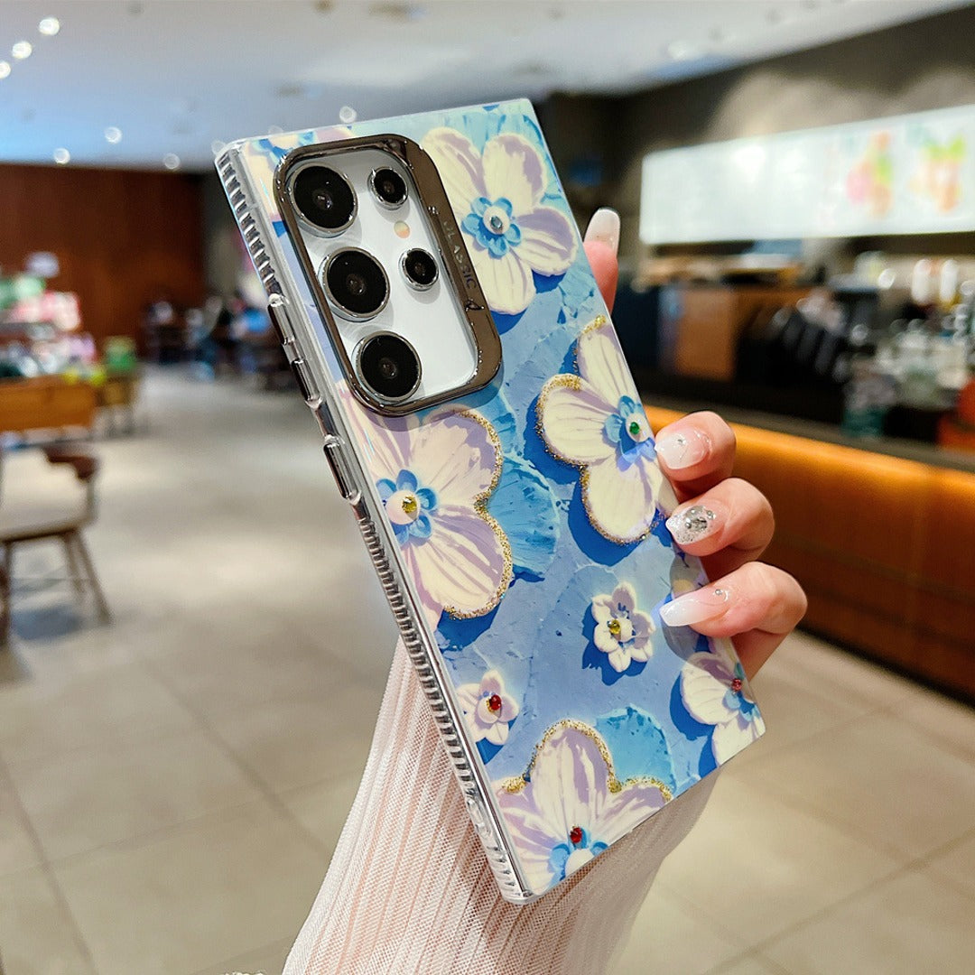 Shining Floral Oil Painting Case - Samsung