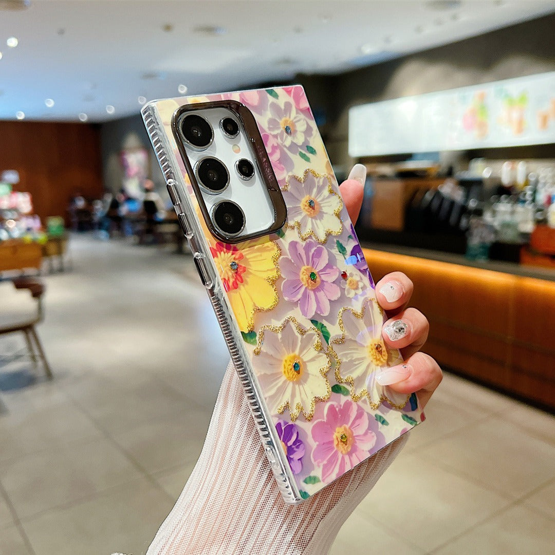 Shining Floral Oil Painting Case - Samsung
