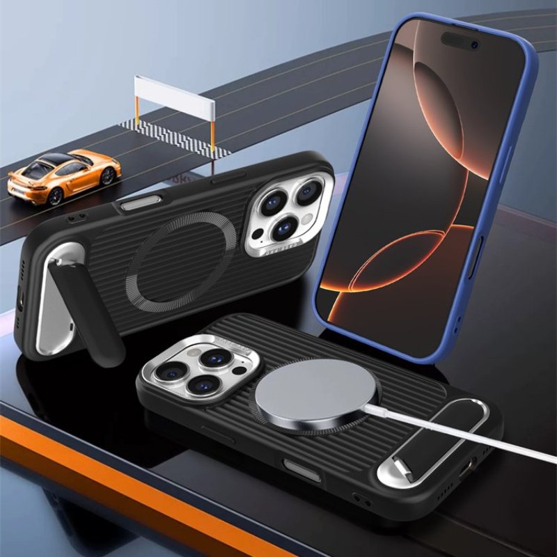 Sleek Grooved Magsafe Kickstand Case - iPhone
