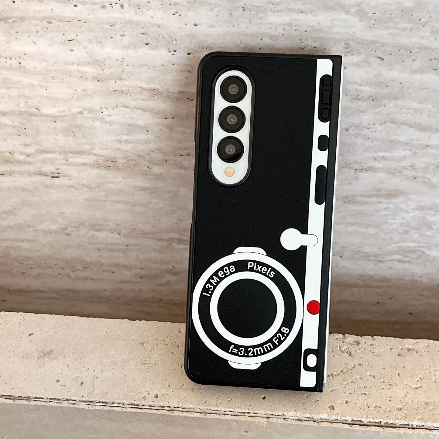3D Retro Leather Camera Protection Case - Samsung