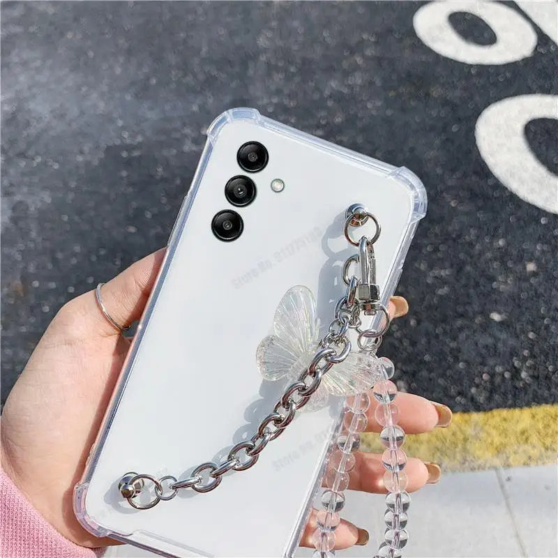 3D Crystal Butterfly Bracelet Chain - Samsung