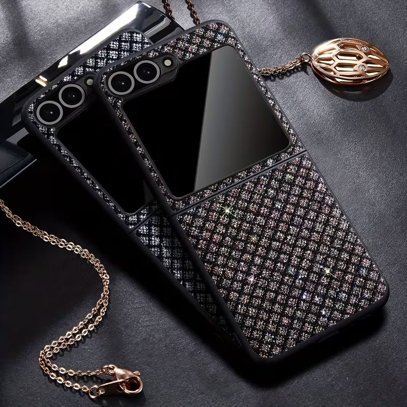 Galaxy Z Flip Series Diamond Shimmer Grid Luxury Case