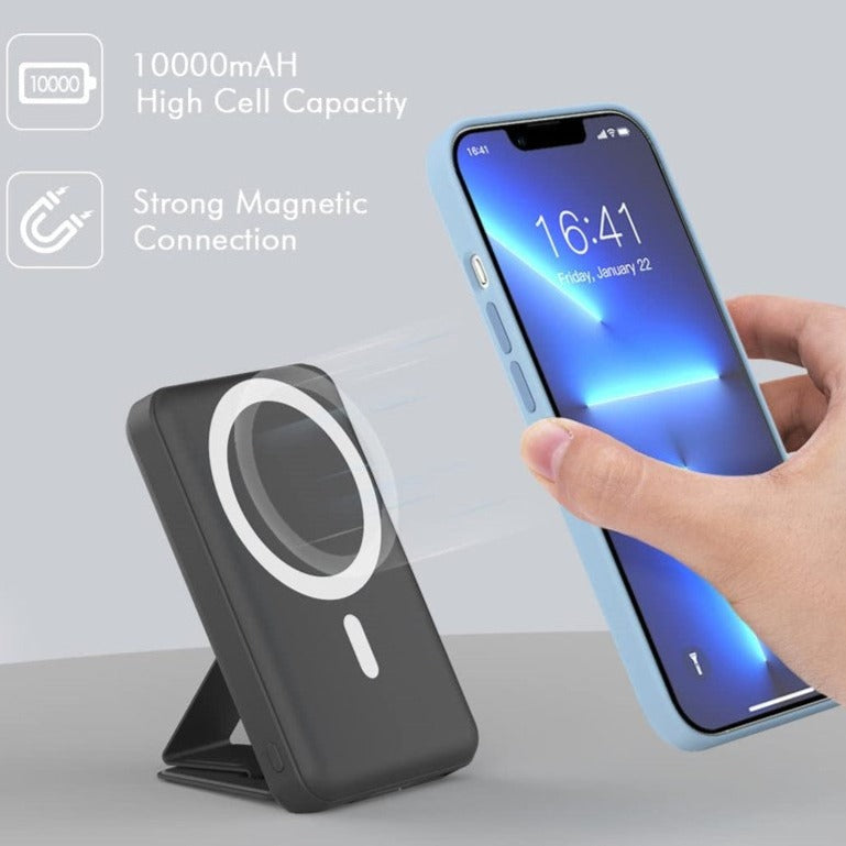 Wireless Slim Magnetic Power Bank  with Foldable Stand