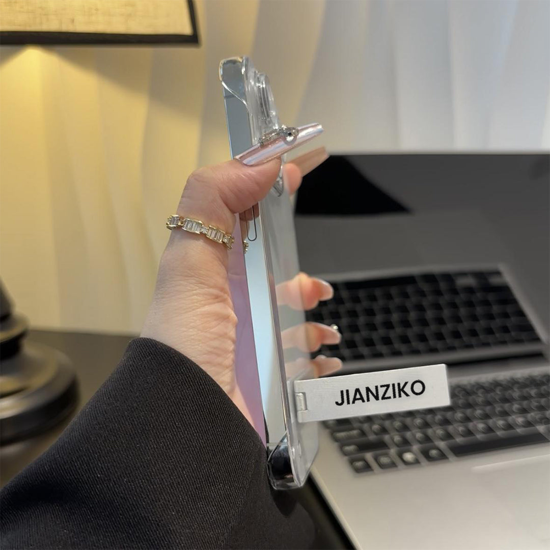 Flawless Clear Metal Kickstand Case - iPhone
