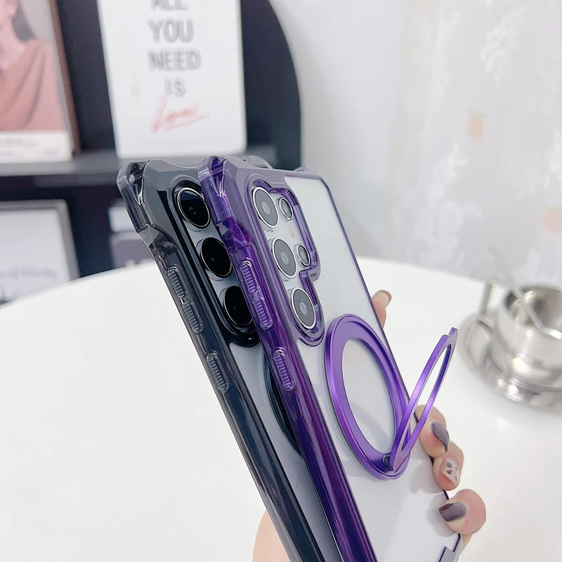 Transparent 360° Rotating Kickstand MagSafe Case - Samsung