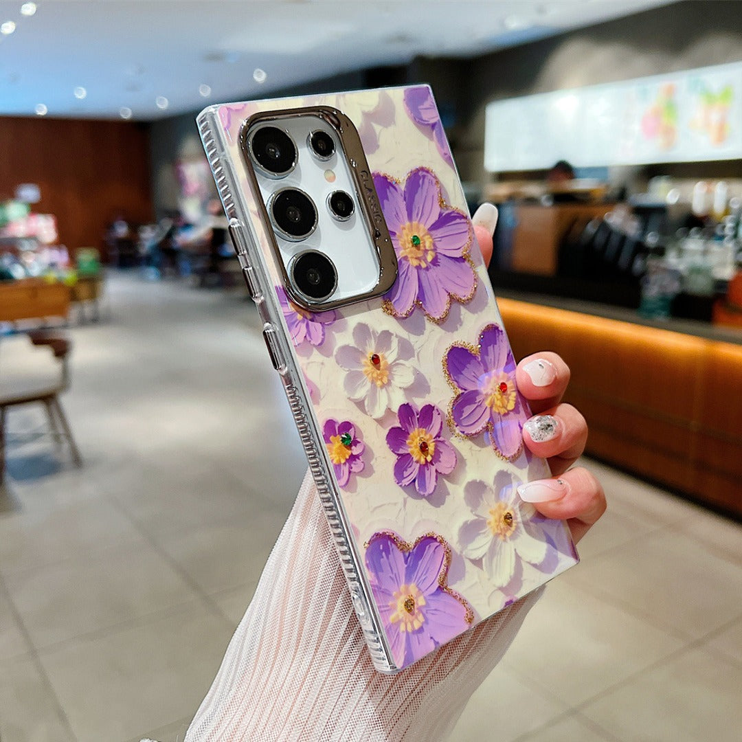 Shining Floral Oil Painting Case - Samsung