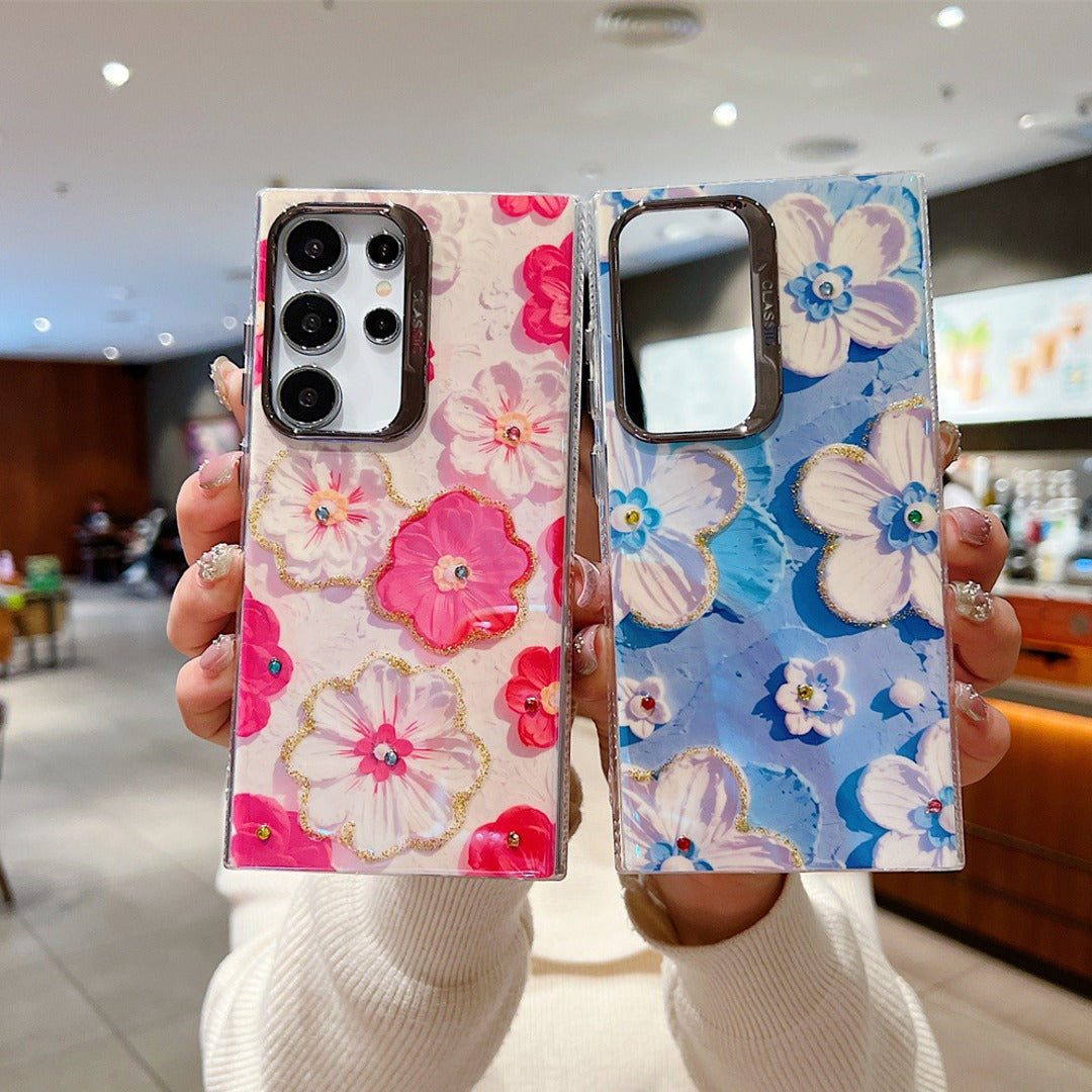 Shining Floral Oil Painting Case - Samsung