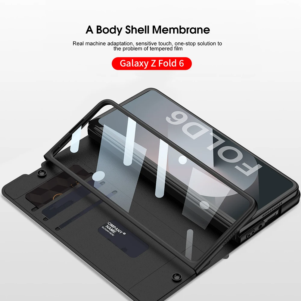 Galaxy Z Fold6 -Armor Leather Fold Stand Case with Pen Holder