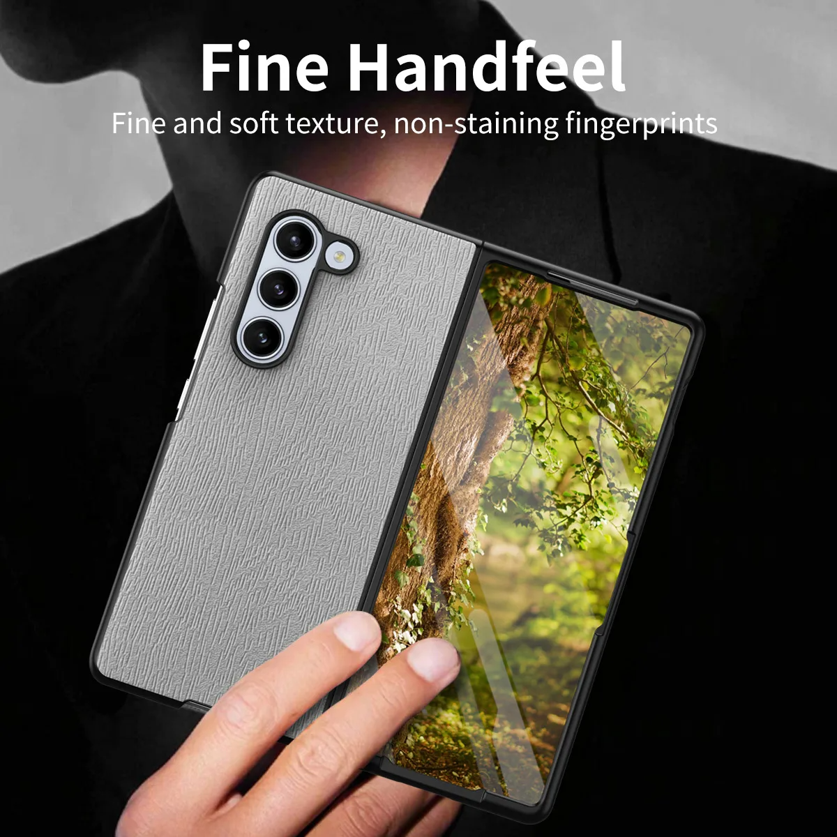 Galaxy Z Fold6 - Tree Texture Business Foldable Back Cover