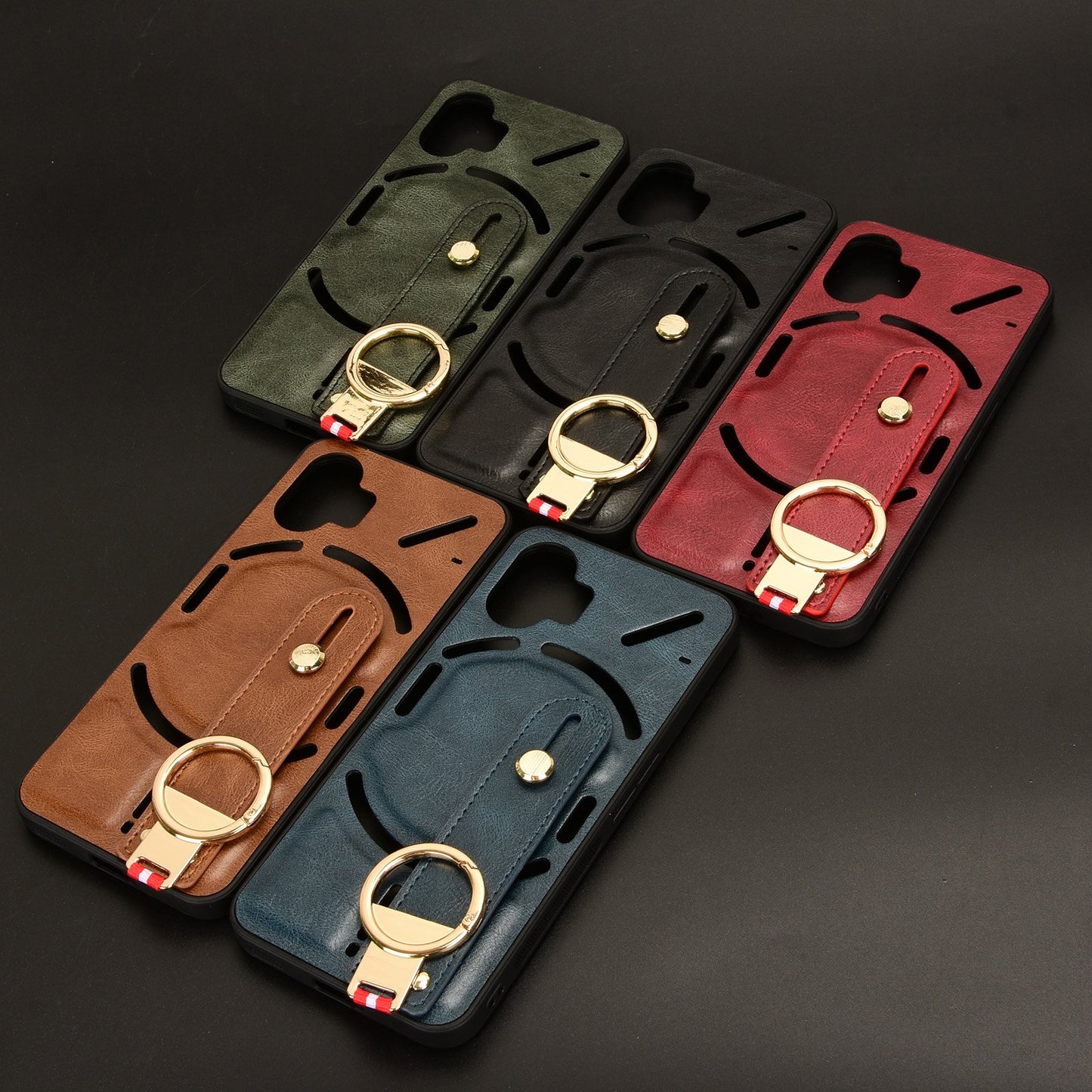 Deluxe Leather Anti-Slip Wrist Strap Case - Nothing