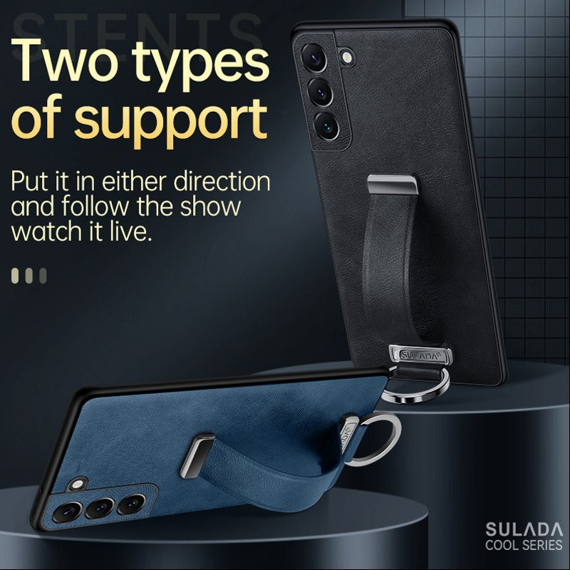 Wristband Leather Shockproof Business Case - Samsung