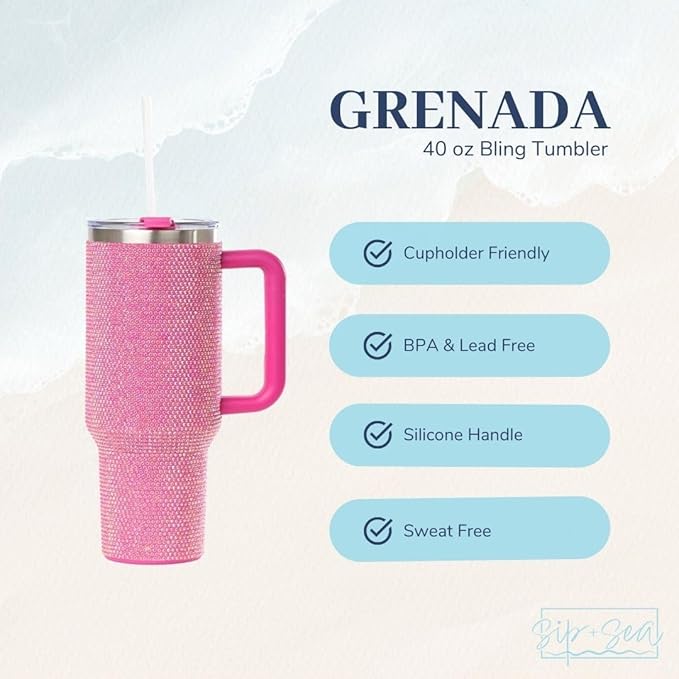Luxe Insulated Tumbler with Rhinestone Accents