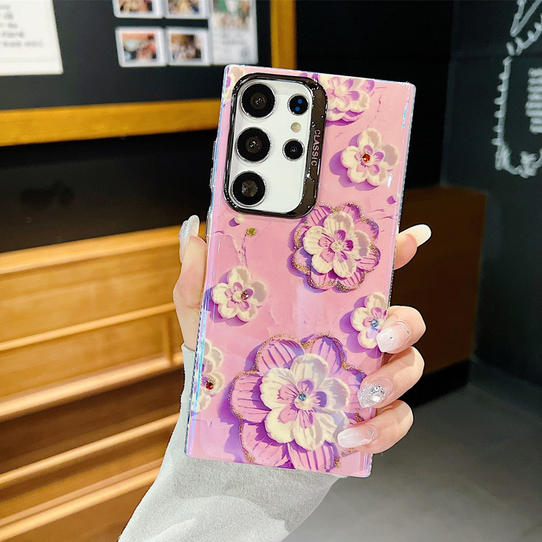 Shining Floral Oil Painting Case - Samsung