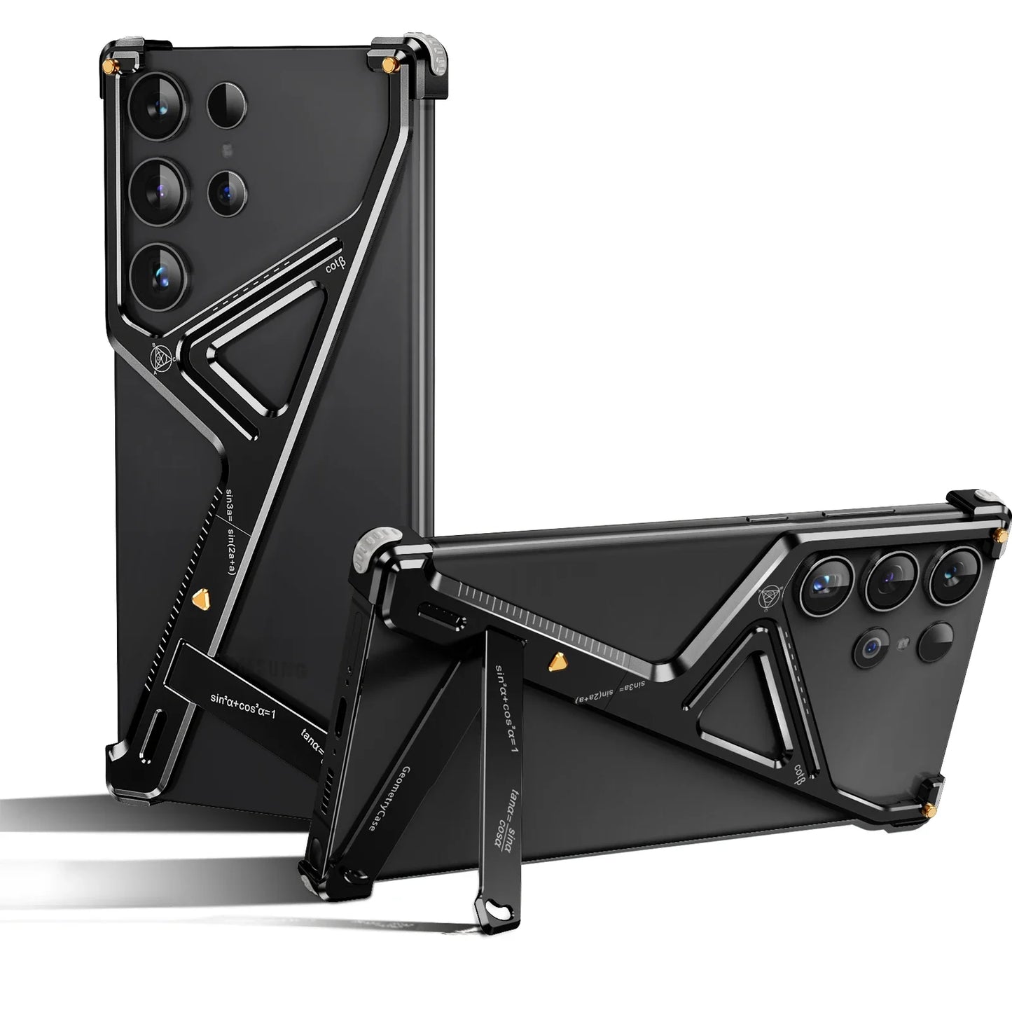 Rugged Titanium Alloy Shield Kickstand Case - Samsung