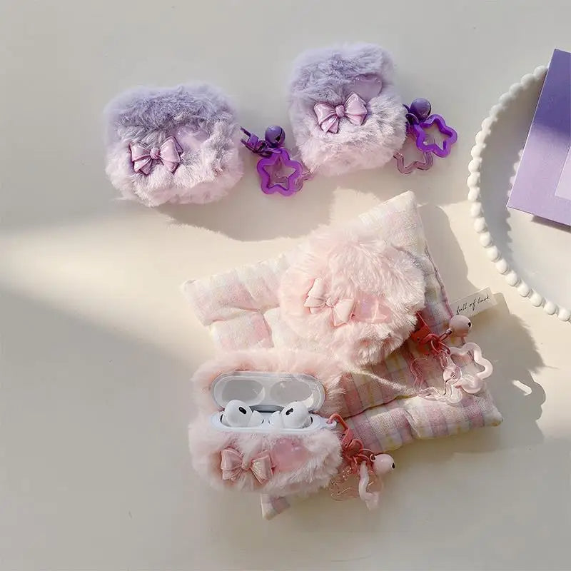 Cloudy Plush Bow AirPods Cover