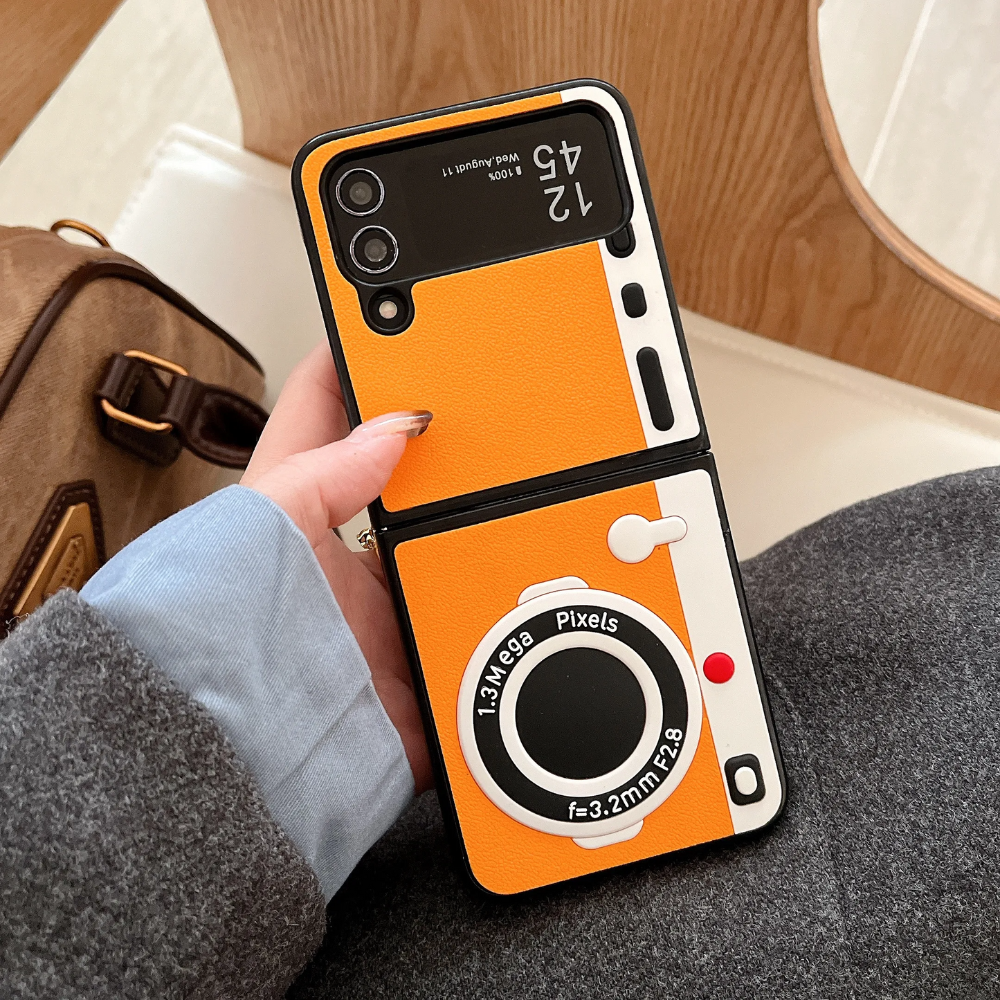 3D Retro Leather Camera Protection Case - Samsung