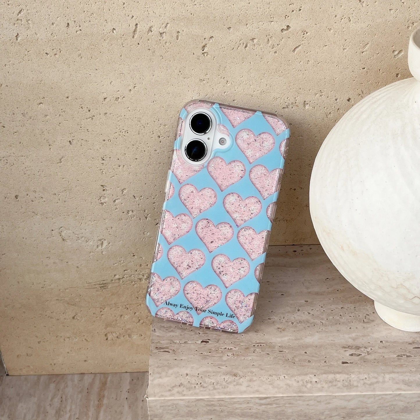Acrylic Heart Pattern Case