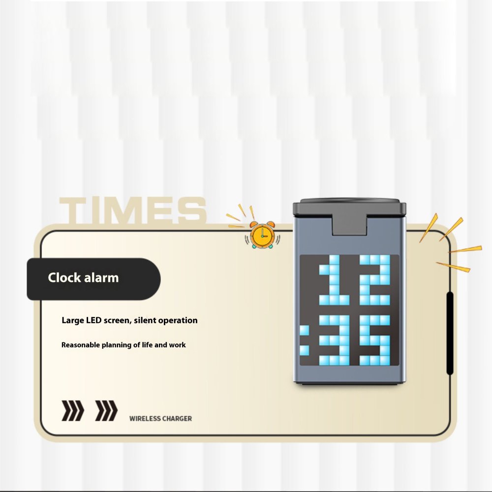 Hybrid 3-in-1 Wireless Charger with Speaker and Clock