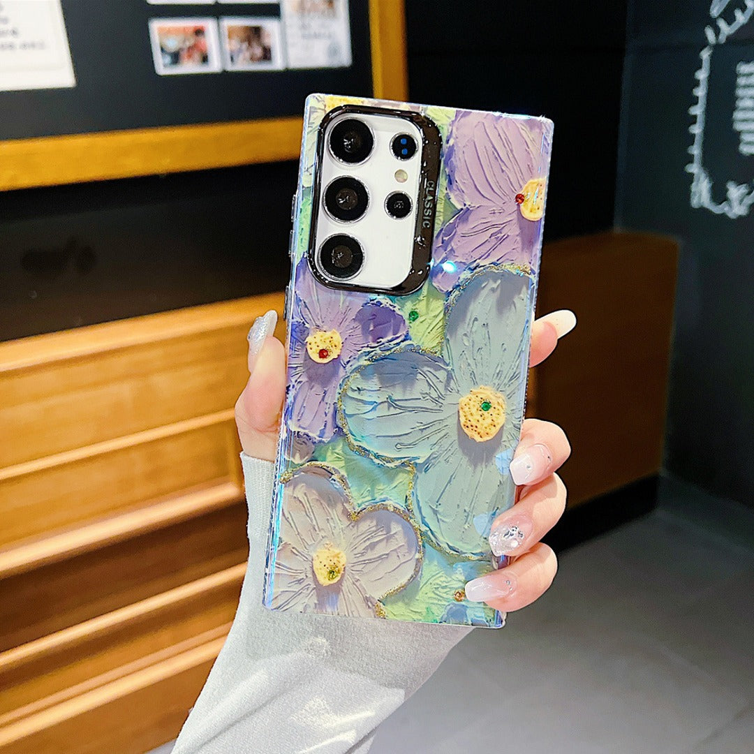 Shining Floral Oil Painting Case - Samsung