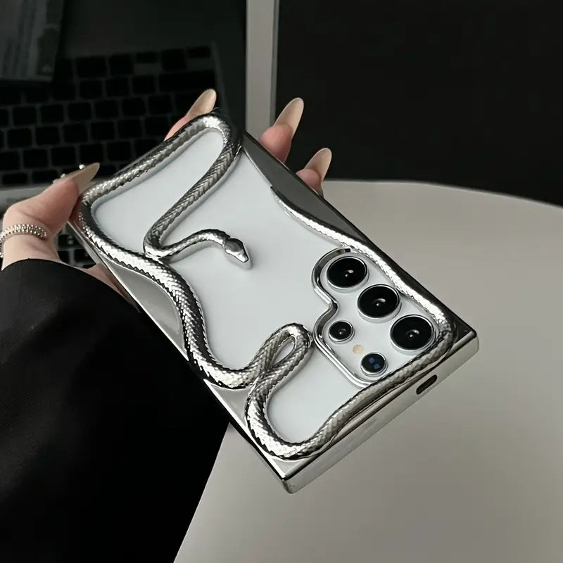 Snake Pattern Electroplated Phone Case - Samsung