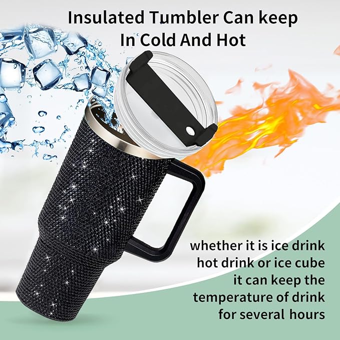 Luxe Insulated Tumbler with Rhinestone Accents