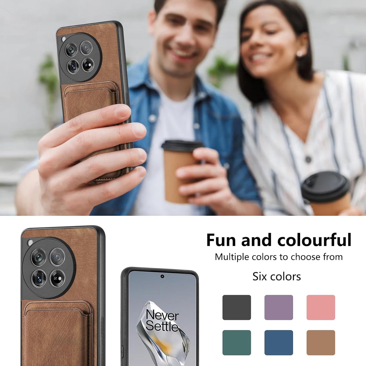 PU Leather Magnetic Flip Wallet Case- OnePlus